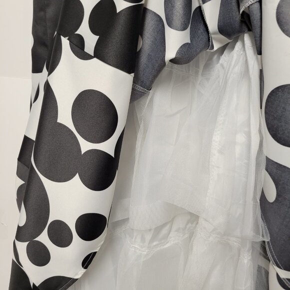 BLACK And White Polka Dot Long Skirt EUR Size 40 - Picture 5 of 6